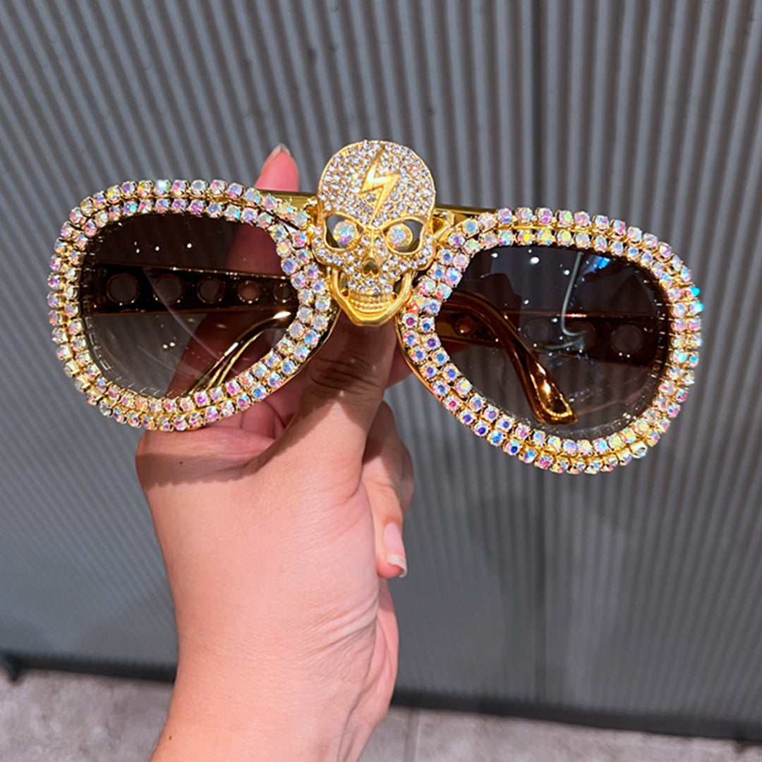 Women's statement sunglasses with eye-catching skull design and sparkling crystal detailing Stornfield