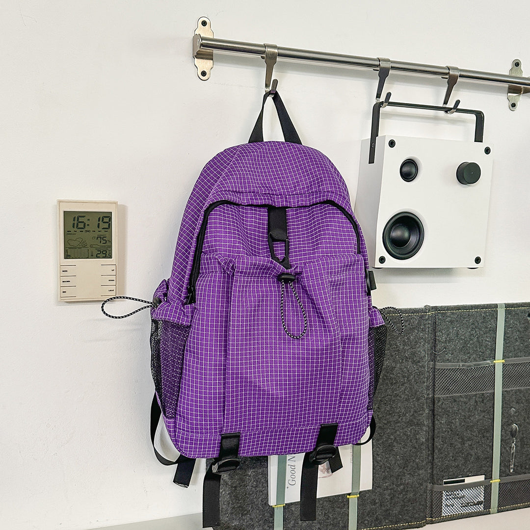 Lightweight Checkerboard Pattern Backpack Stornfield