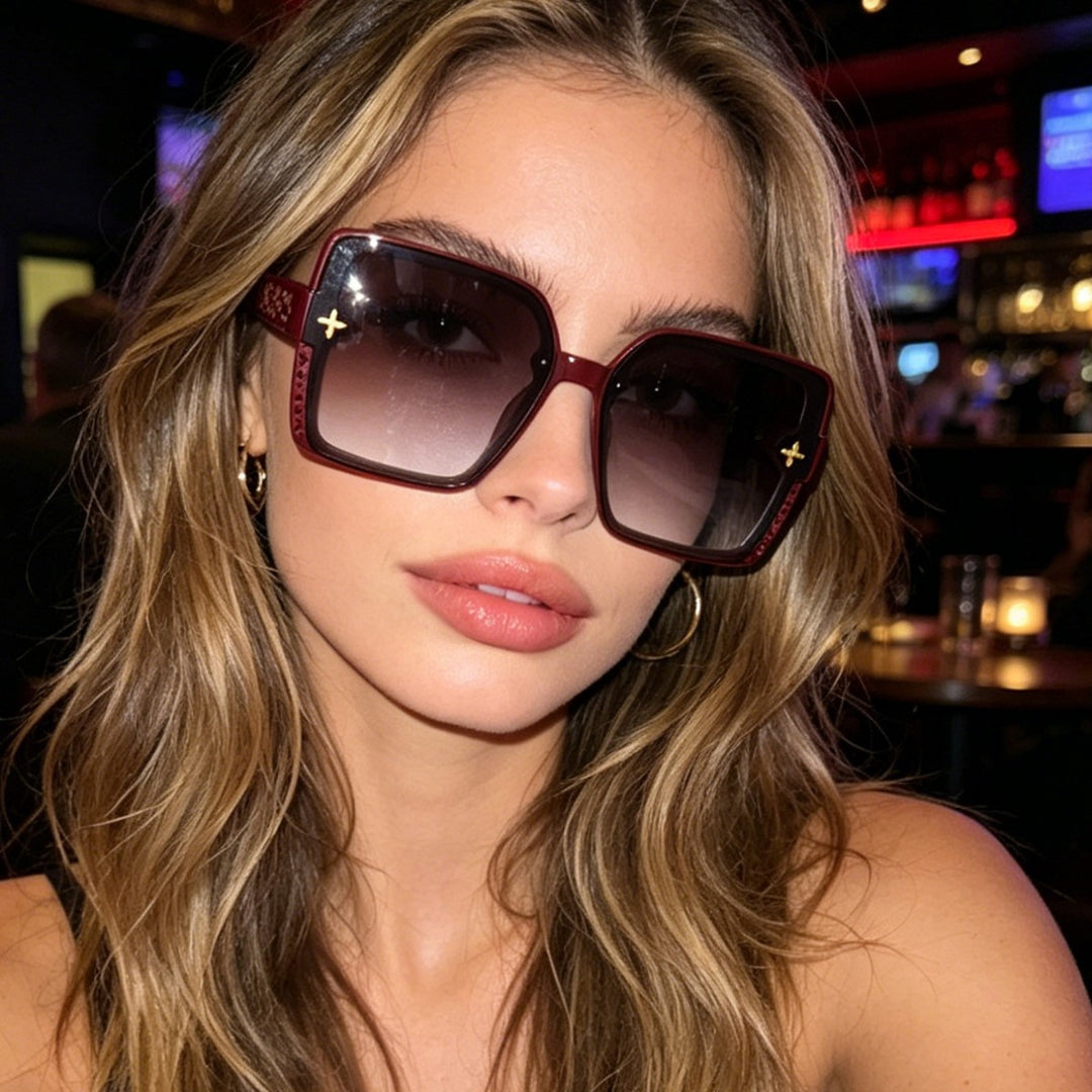 Women's fashionable square sunglasses with embellished frame Stornfield