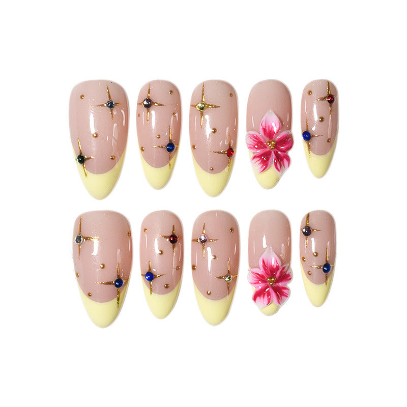 Floral Accented Press-On Nail Extensions Stornfield