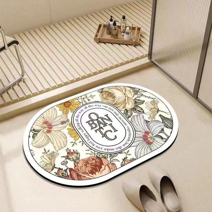 Floral Design Bath Mat