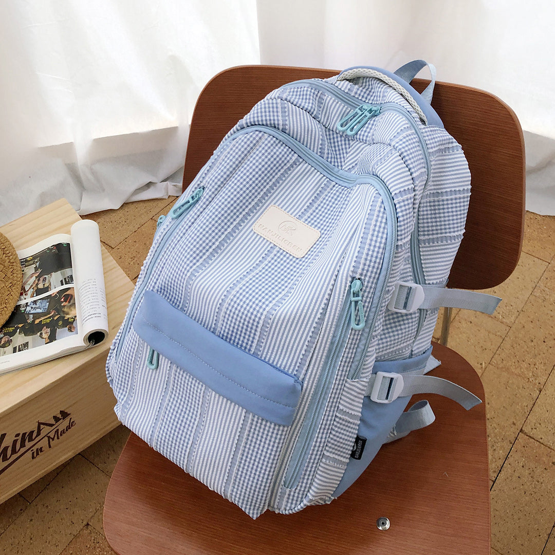 Striped Backpack with Keychain Charm Stornfield