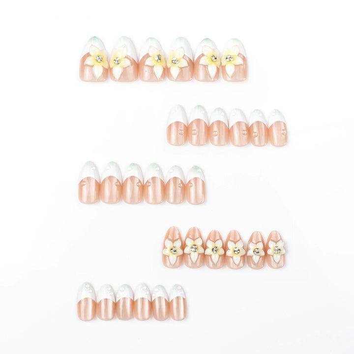 Acrylic nail set with elegant floral design Stornfield