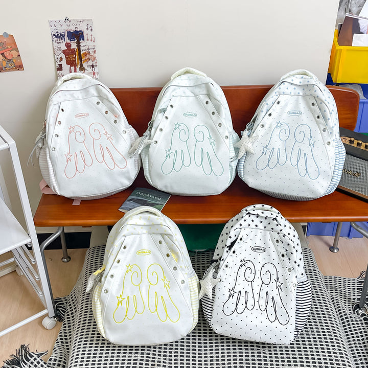 Whimsical Character Print Backpack Stornfield