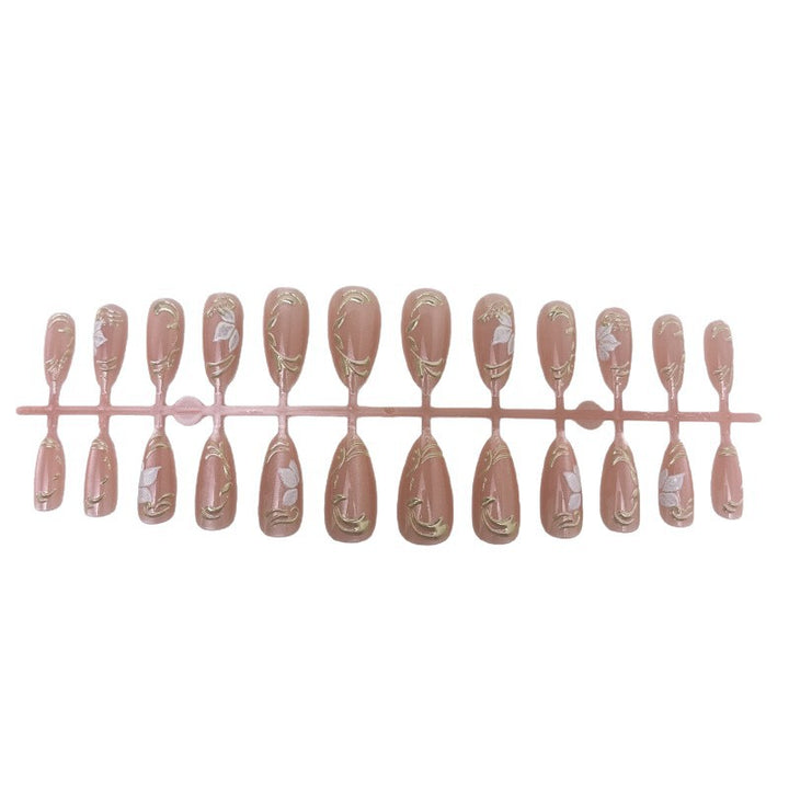 Elegant artificial nails with marble and gold accents Stornfield