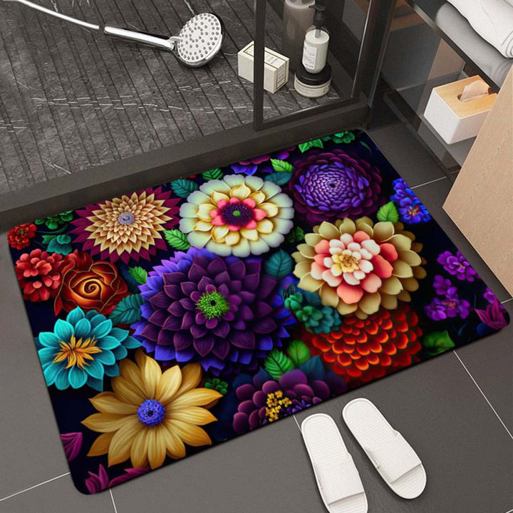 Floral Design Bath Mat