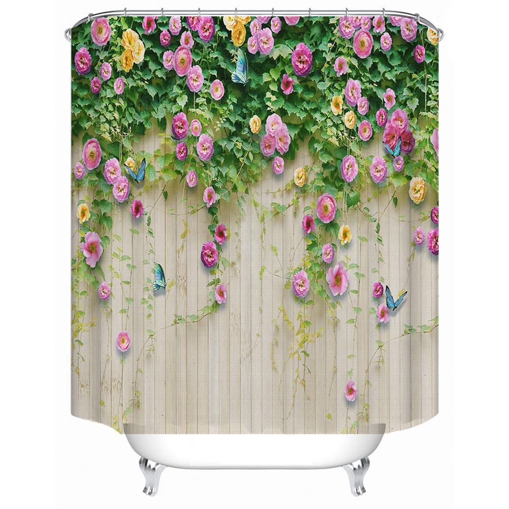 Rustic Garden-Themed Shower Curtain Stornfield