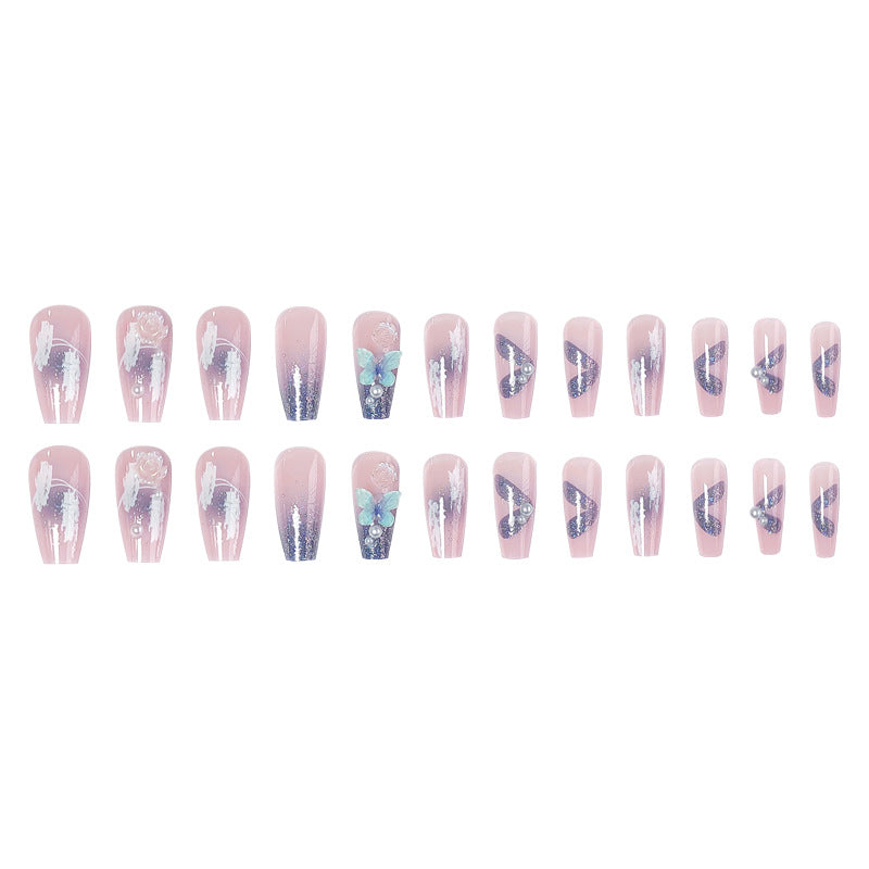 Artistic 3D nail extensions with glitter accents Stornfield