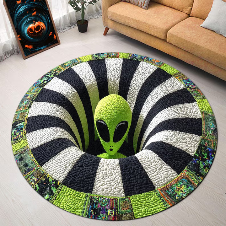 Alien-Themed 3D Illusion Area Rug