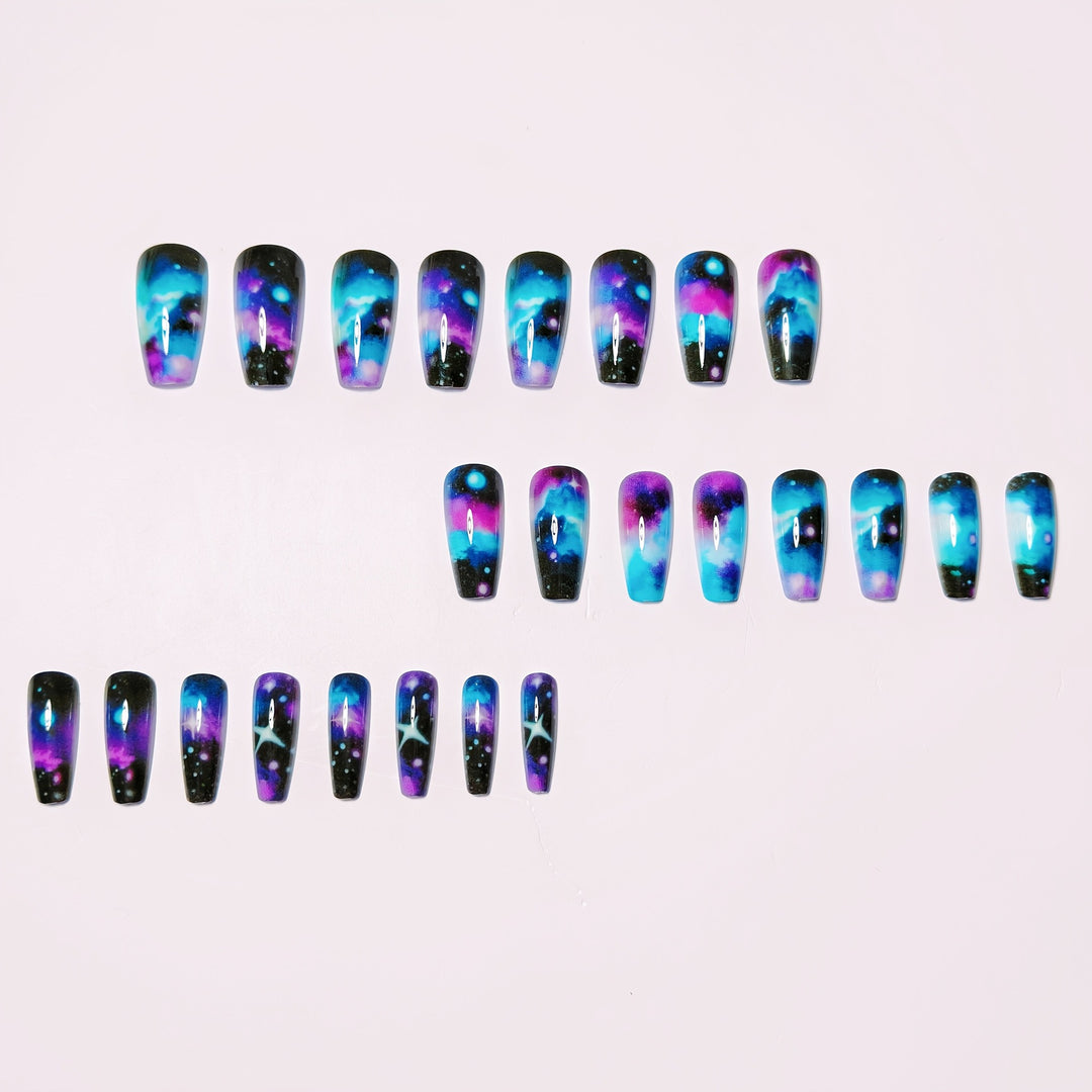 Artificial nails with Galactic Star design Stornfield