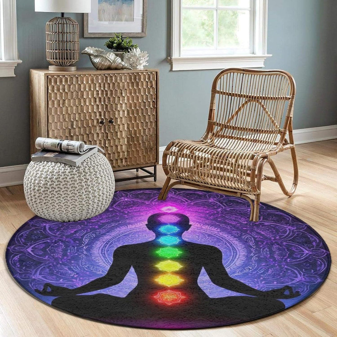 Artistic Celestial Theme Round Rug