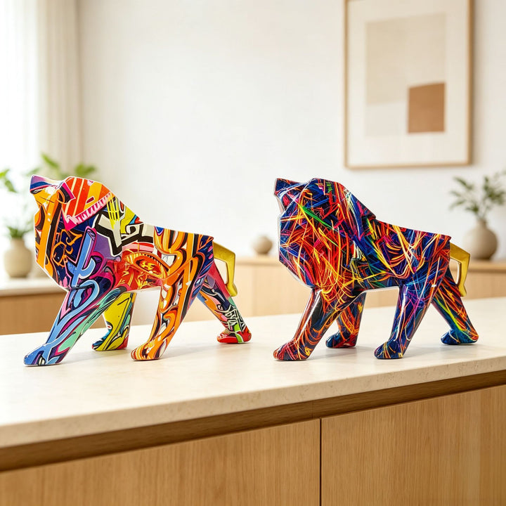 Colorful lion figure made of high-quality resin Stornfield