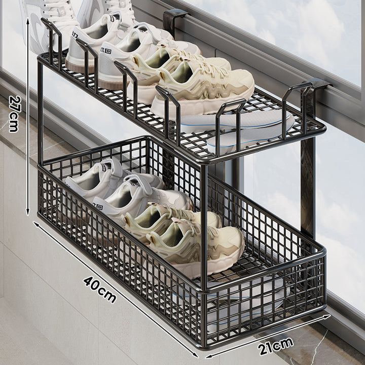 Over-Window Adjustable Mesh Shoe & Insole Drying Basket