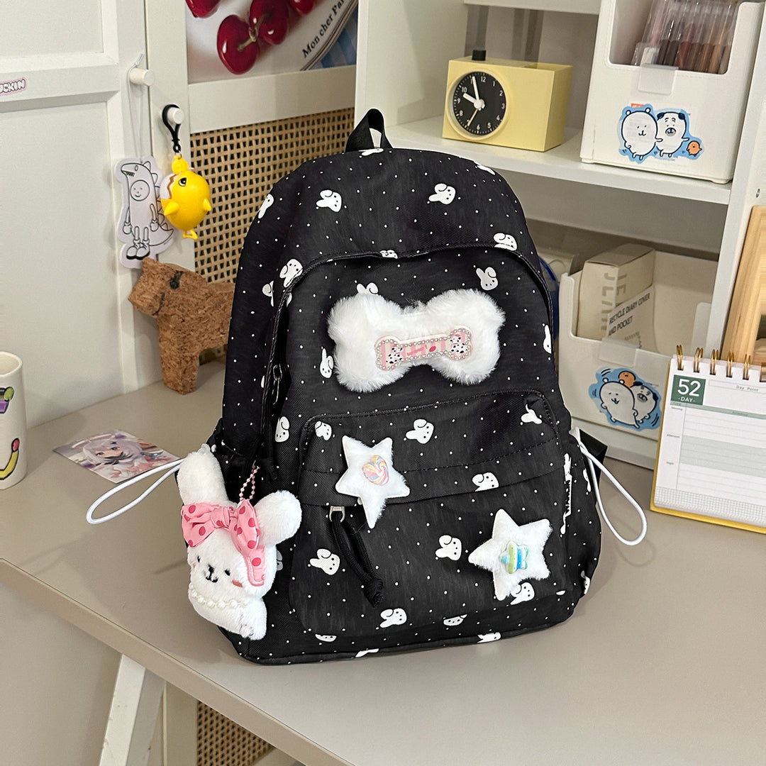 Lightweight Polka Dot Casual Backpack Stornfield