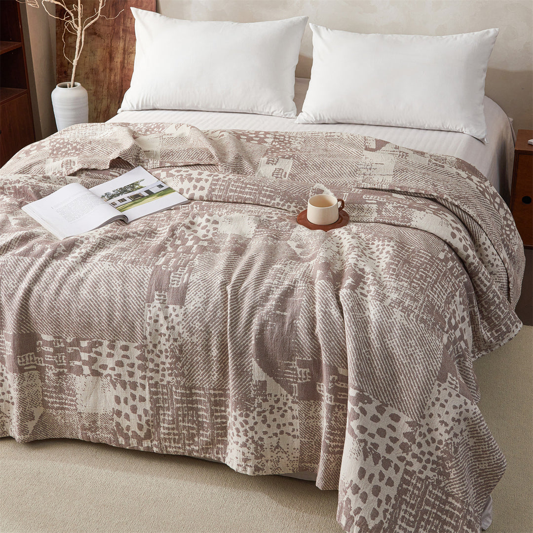 Reversible Floral Jacquard Cotton Coverlet Quilt Bedspread