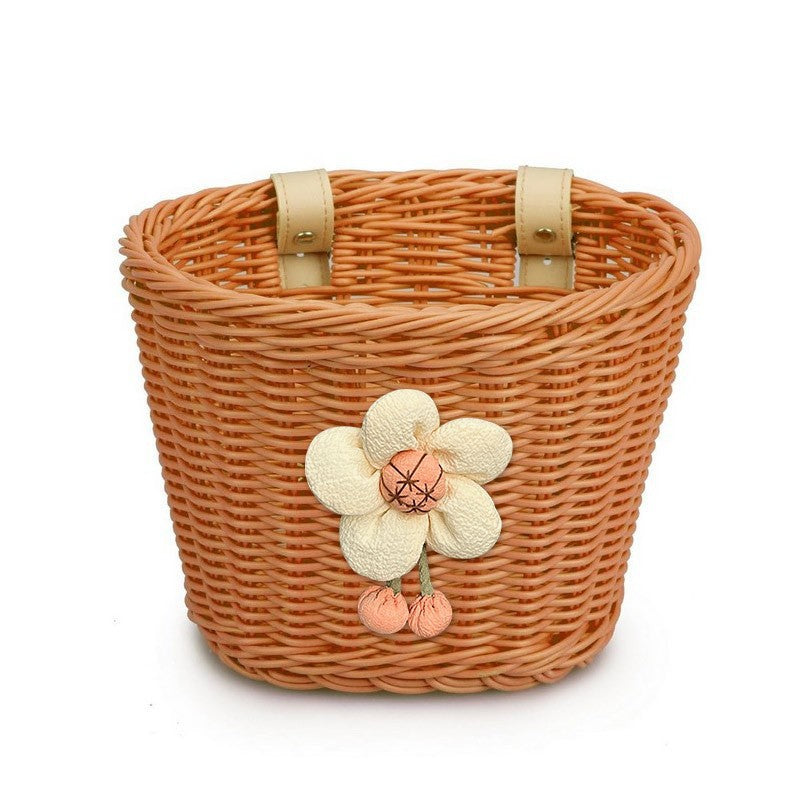 Floral-Embellished Bicycle Basket Stornfield