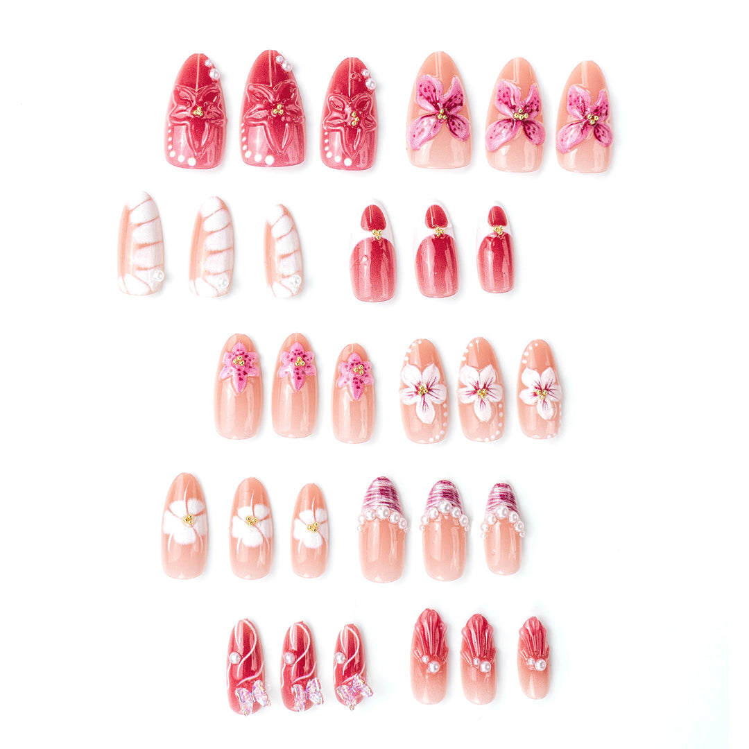 Detailed Floral Design Press-On Nails Stornfield