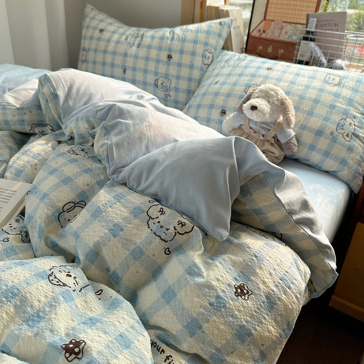 Playful Cartoon Dog Themed Bedding Set