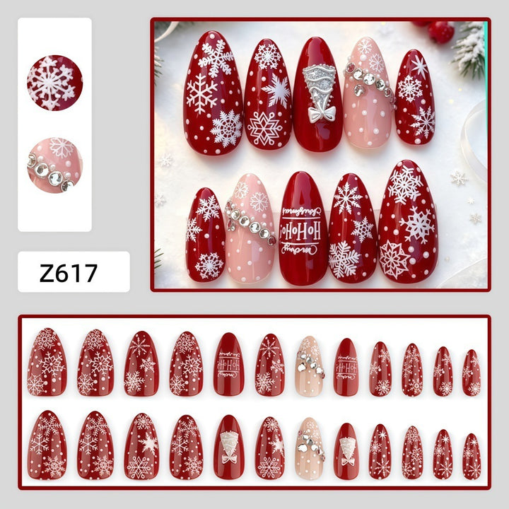Artificial nails in festive Christmas design Stornfield