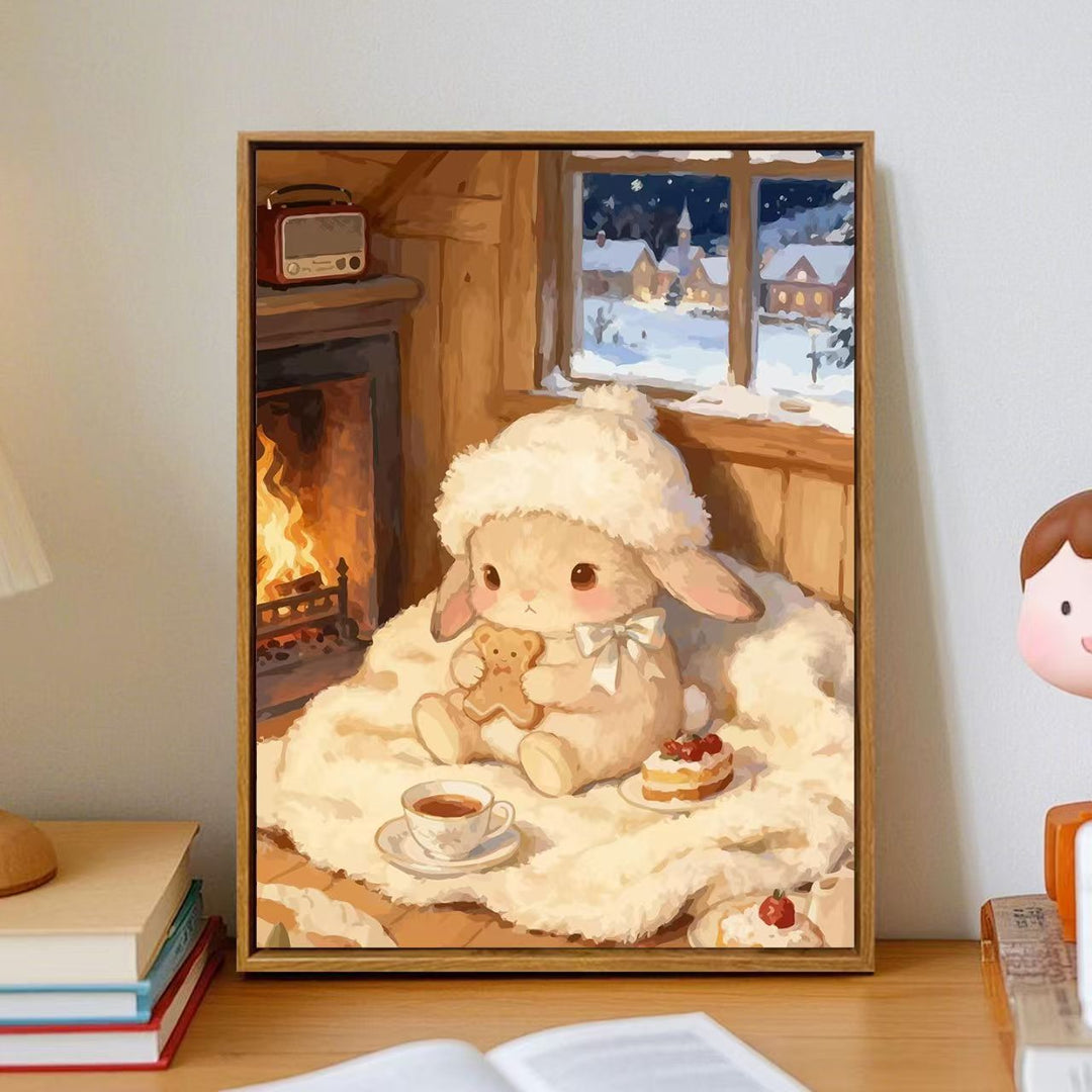 Cozy Cartoon Bunny Wall Art Stornfield