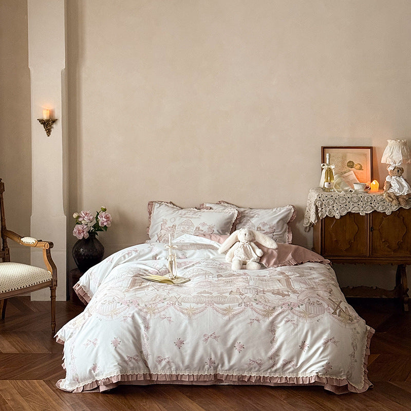 Luxury Ruffled Cotton Duvet Cover Set