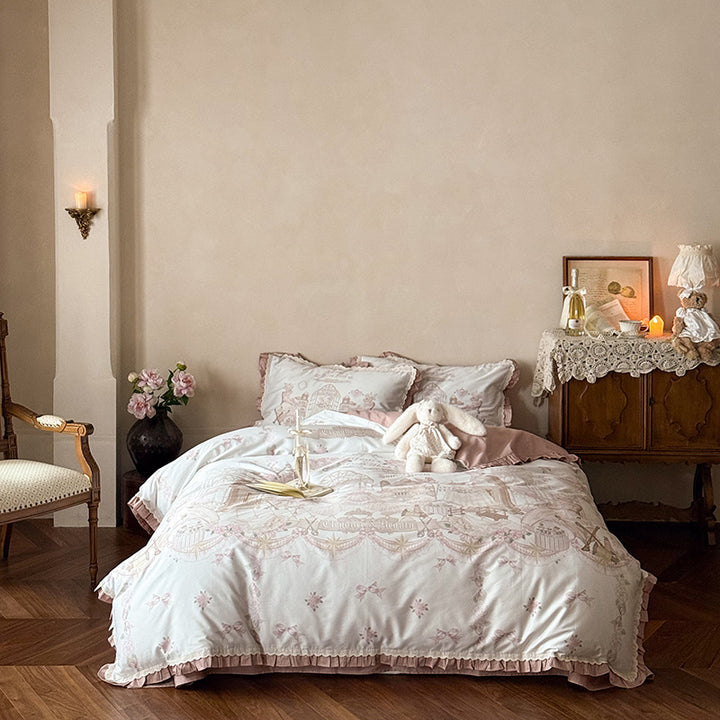 Luxury Ruffled Cotton Duvet Cover Set