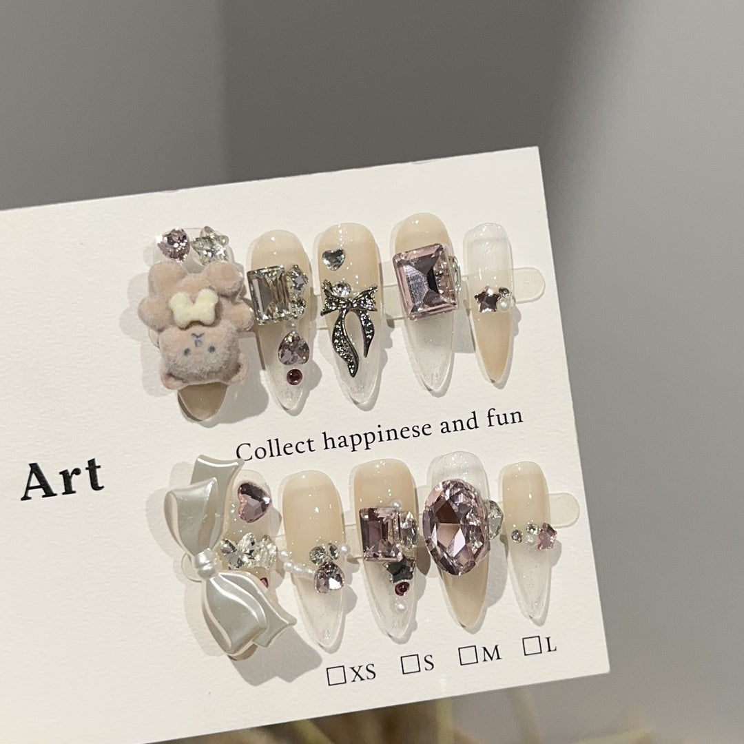 Decorative 3D Themed Press-On Nail Art Set