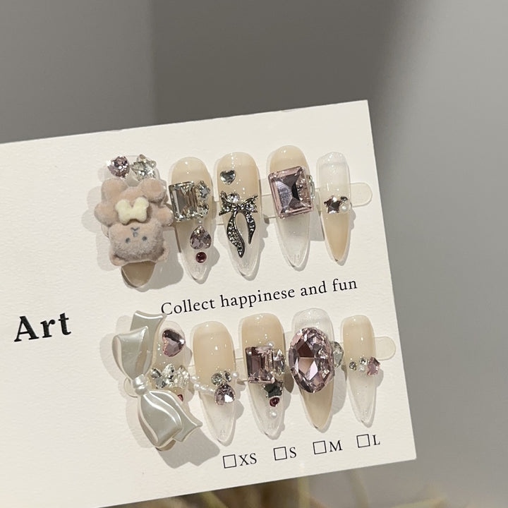 Decorative 3D Themed Press-On Nail Art Set
