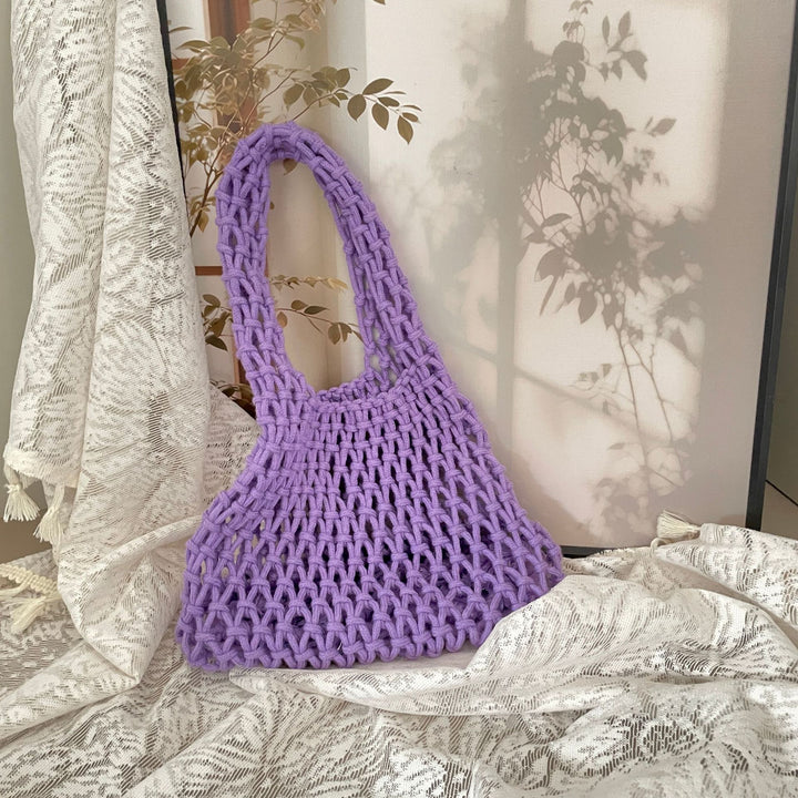 Hand-knotted tote bag with unique design Stornfield