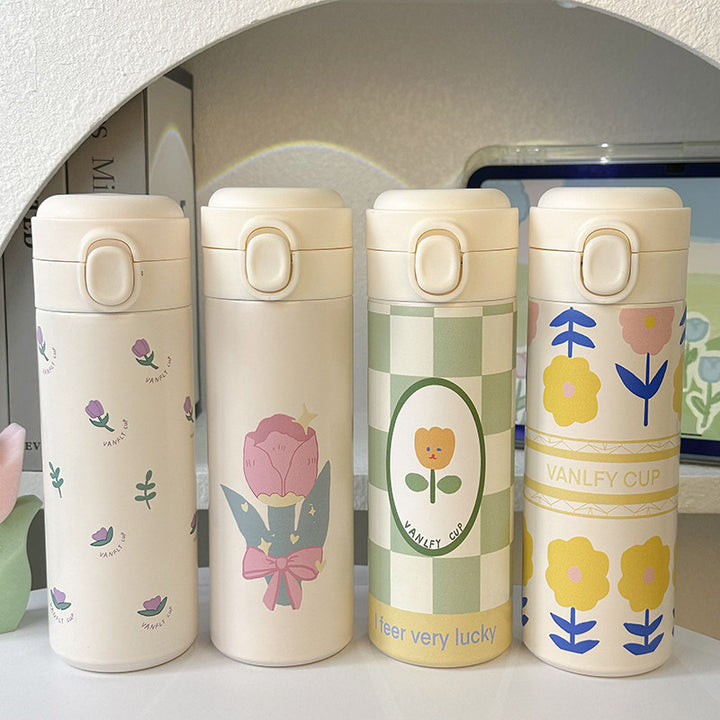 Women Insulated Water Bottle with Elegant Flower Design Stornfield