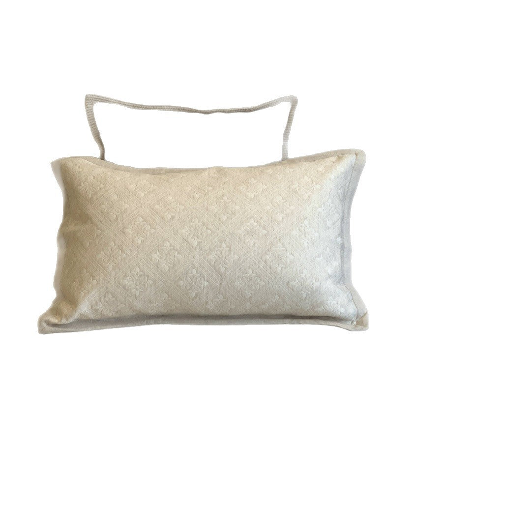 Jacquard cushion cover with quilted diamond pattern and piping