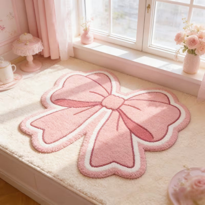 Bow-Shaped Decorative Bath Mat