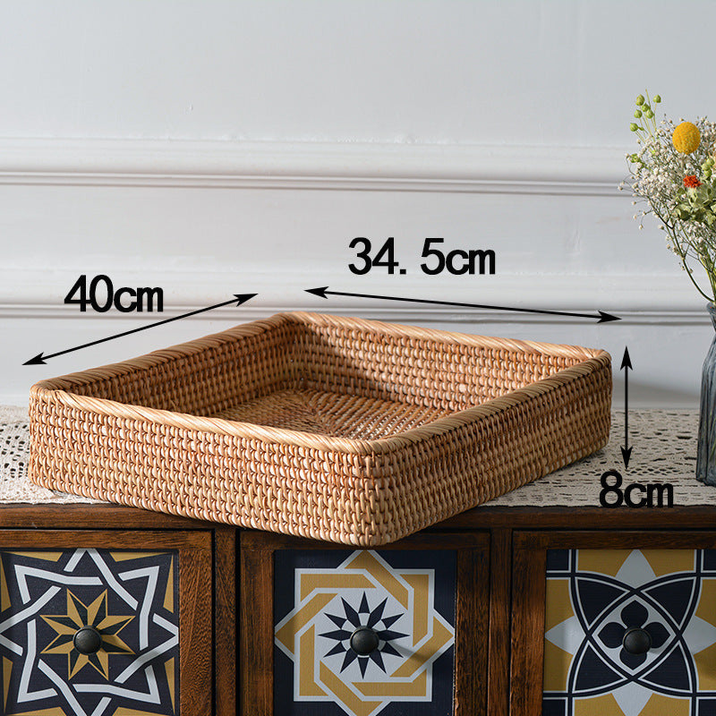 Women rectangular storage basket made of handwoven natural material Stornfield