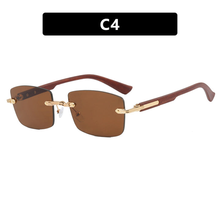 Women square sunglasses with wooden frame and gradient lenses Stornfield