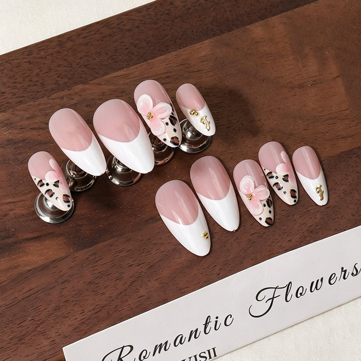 Elegant Floral Acrylic Press-On Nail Set Stornfield