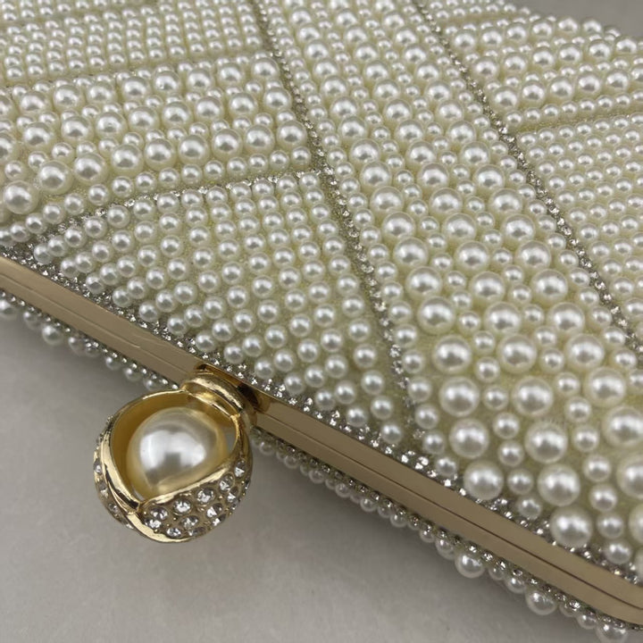 Pearl-Embellished Evening Clutch