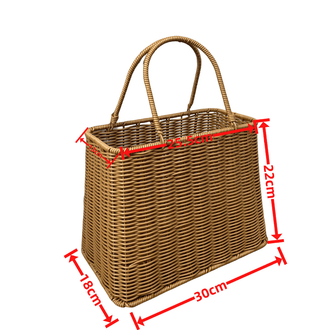 Women elegant braided basket with sturdy double handles Stornfield