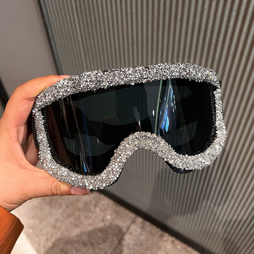 Ladies glamorous ski goggles with sparkling crystal frame Stornfield