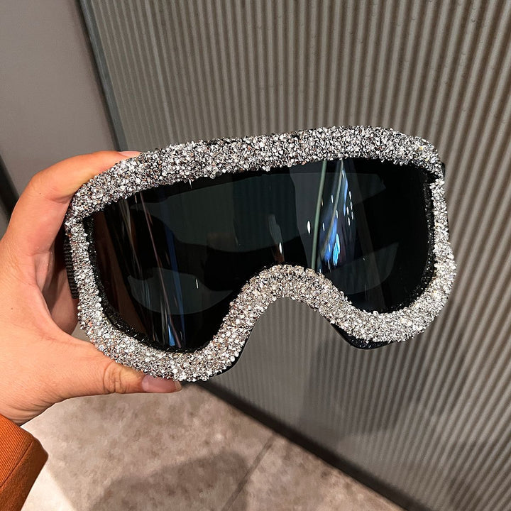 Ladies glamorous ski goggles with sparkling crystal frame Stornfield