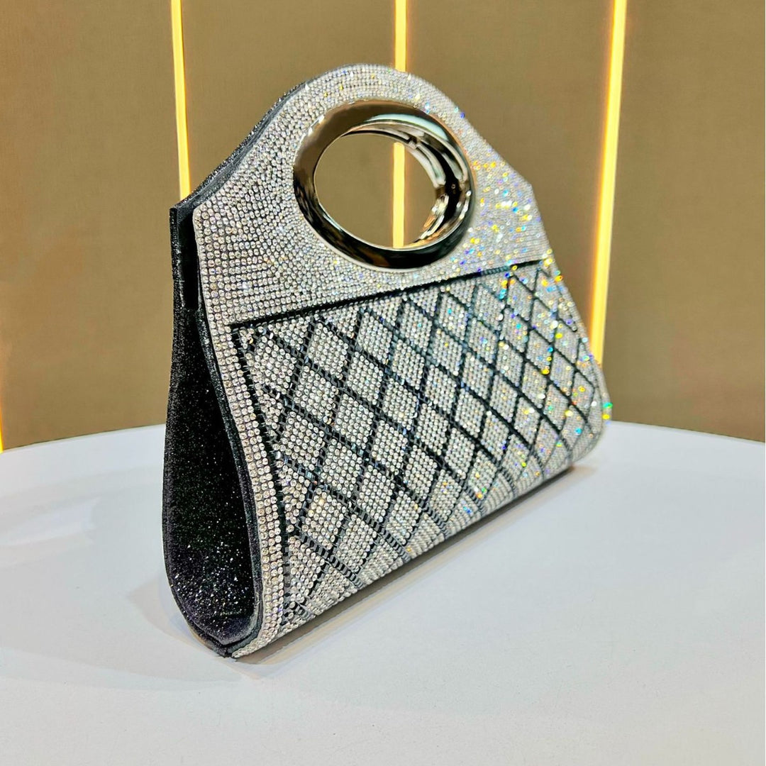 Rhinestone-Studded Evening Tote