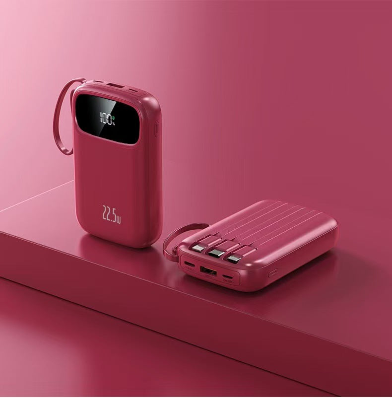 Power bank with integrated charging cable and digital display Stornfield