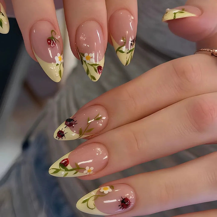 Floral Patterned Acrylic Nail Enhancements Stornfield