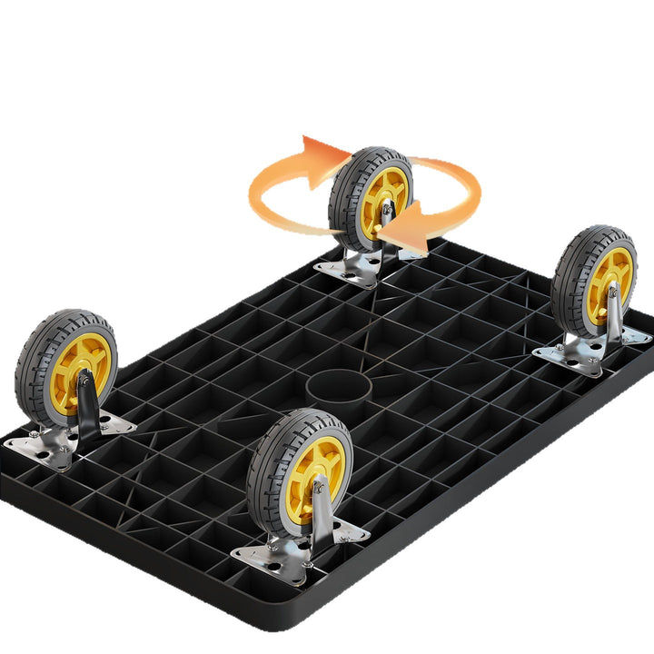 Heavy-Duty Platform Luggage Cart with Raised Safety Rail and Ergonomic Padded Handle