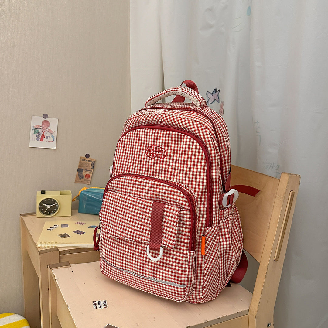 Stylish Checkerboard Pattern Backpack Stornfield 1791205963