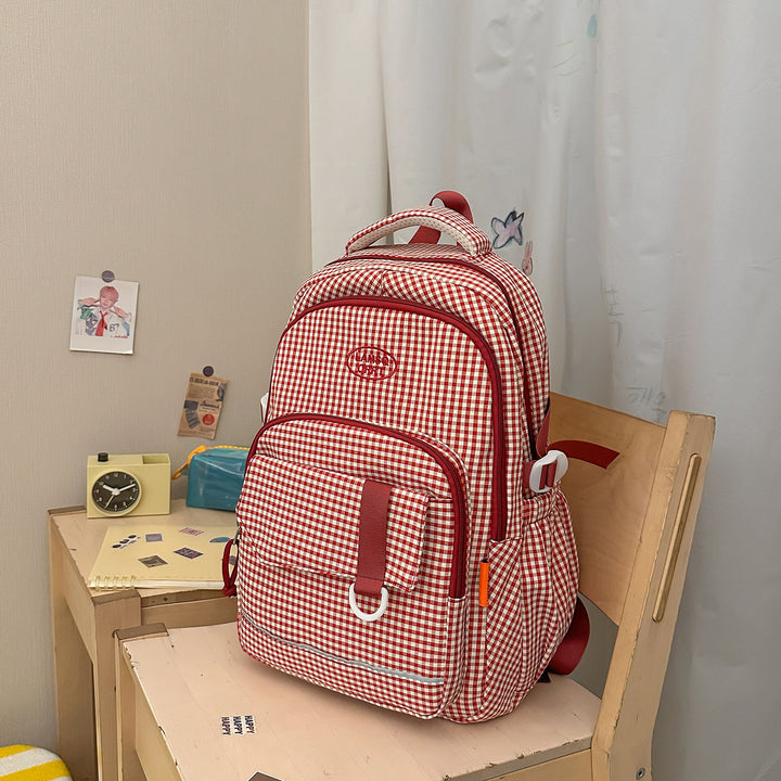 Stylish Checkerboard Pattern Backpack Stornfield 1791205963