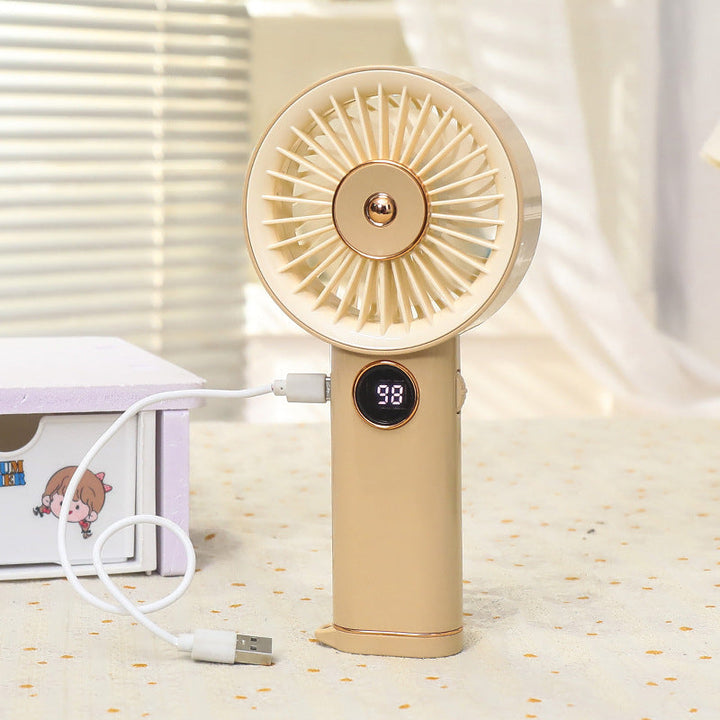 Women Portable Hand Fan with USB Charging Option and Intuitive Design Stornfield
