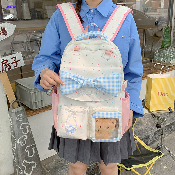 Cute Bow-Embellished School Backpack Stornfield