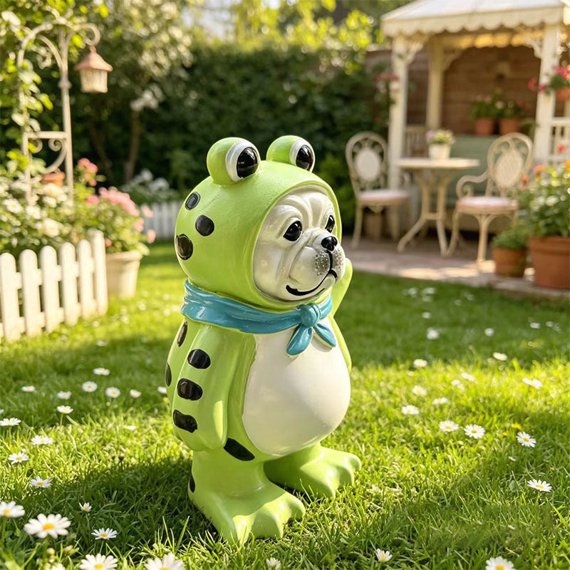 Decorative dog figure with frog motif Stornfield