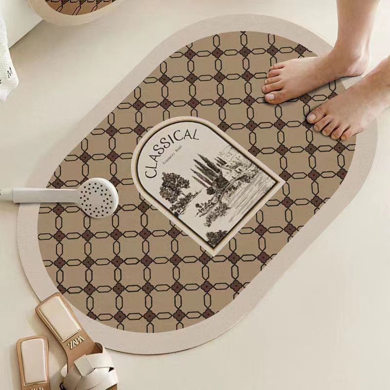 Elegant Floral Design Bath Mat Stornfield