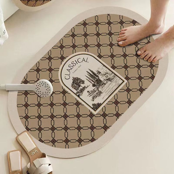 Elegant Floral Design Bath Mat Stornfield